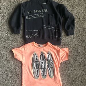 Zara shirt and sweatshirt 6/7